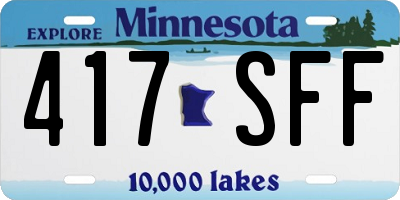 MN license plate 417SFF