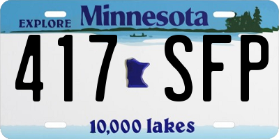 MN license plate 417SFP