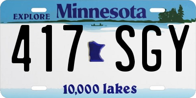 MN license plate 417SGY