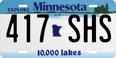 MN license plate 417SHS