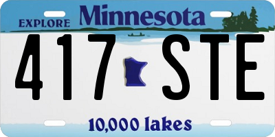 MN license plate 417STE