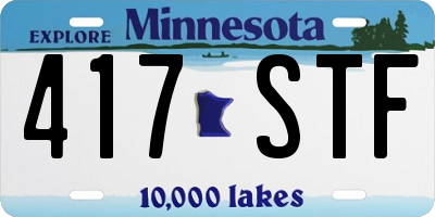 MN license plate 417STF