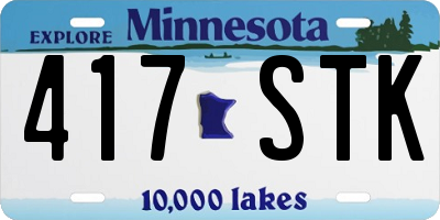 MN license plate 417STK