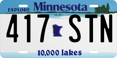 MN license plate 417STN