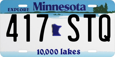MN license plate 417STQ