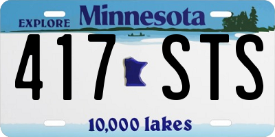 MN license plate 417STS