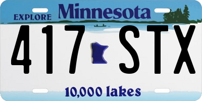 MN license plate 417STX