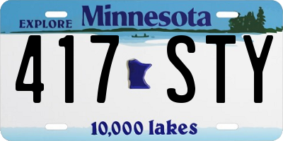 MN license plate 417STY
