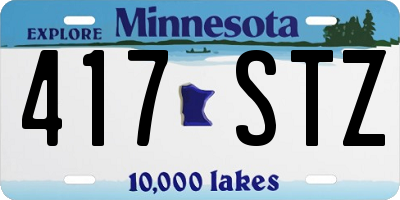 MN license plate 417STZ