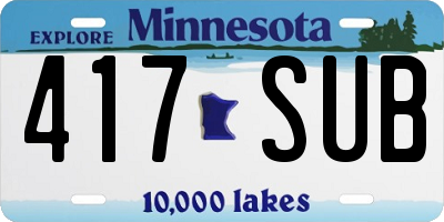 MN license plate 417SUB