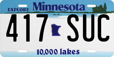 MN license plate 417SUC
