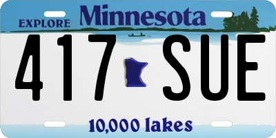 MN license plate 417SUE