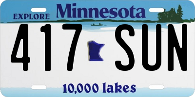 MN license plate 417SUN