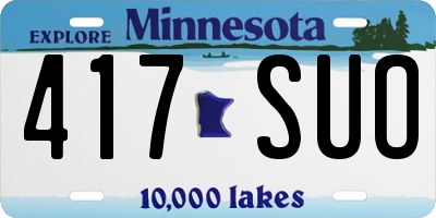 MN license plate 417SUO