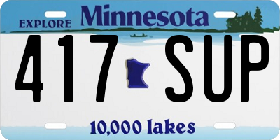 MN license plate 417SUP