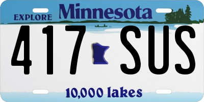 MN license plate 417SUS