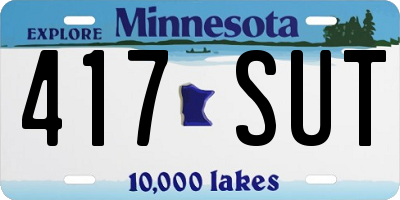 MN license plate 417SUT