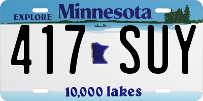 MN license plate 417SUY