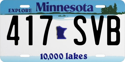 MN license plate 417SVB