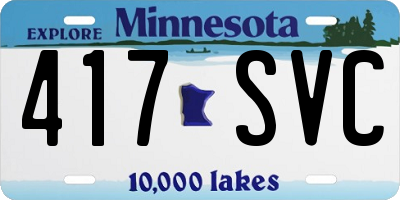 MN license plate 417SVC