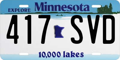 MN license plate 417SVD