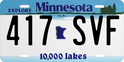 MN license plate 417SVF