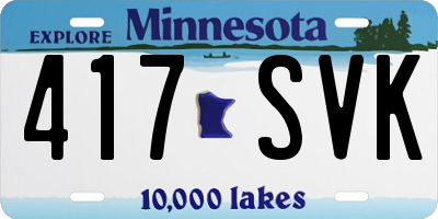 MN license plate 417SVK