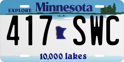 MN license plate 417SWC