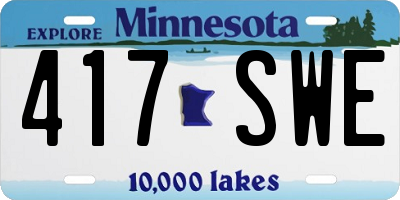 MN license plate 417SWE