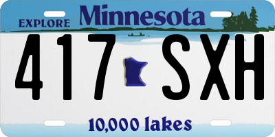 MN license plate 417SXH