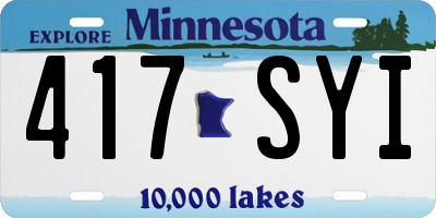MN license plate 417SYI
