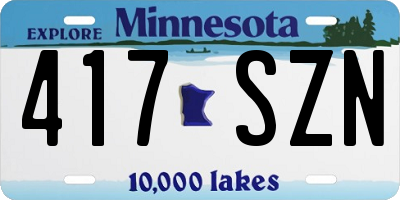 MN license plate 417SZN