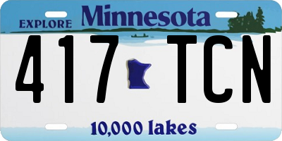 MN license plate 417TCN