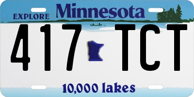 MN license plate 417TCT