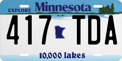 MN license plate 417TDA