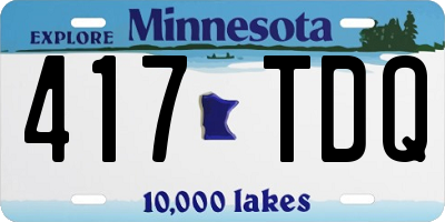 MN license plate 417TDQ