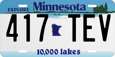 MN license plate 417TEV