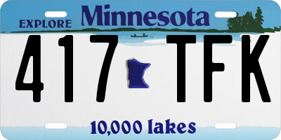 MN license plate 417TFK