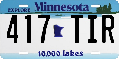 MN license plate 417TIR
