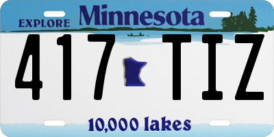 MN license plate 417TIZ
