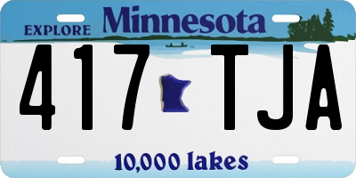 MN license plate 417TJA