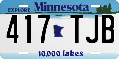 MN license plate 417TJB