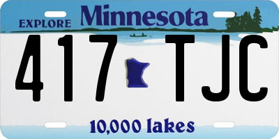 MN license plate 417TJC