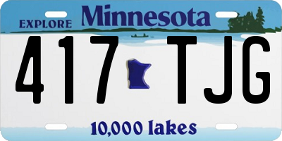 MN license plate 417TJG