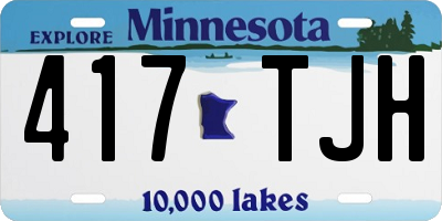 MN license plate 417TJH