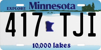 MN license plate 417TJI