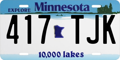 MN license plate 417TJK