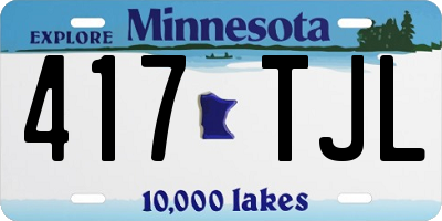 MN license plate 417TJL