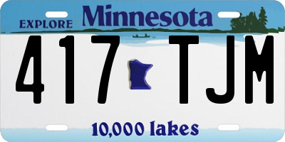 MN license plate 417TJM