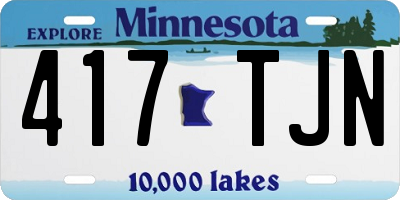 MN license plate 417TJN